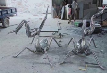 廣場螳螂雕塑制造商 公園仿真雕塑 抽象擺件