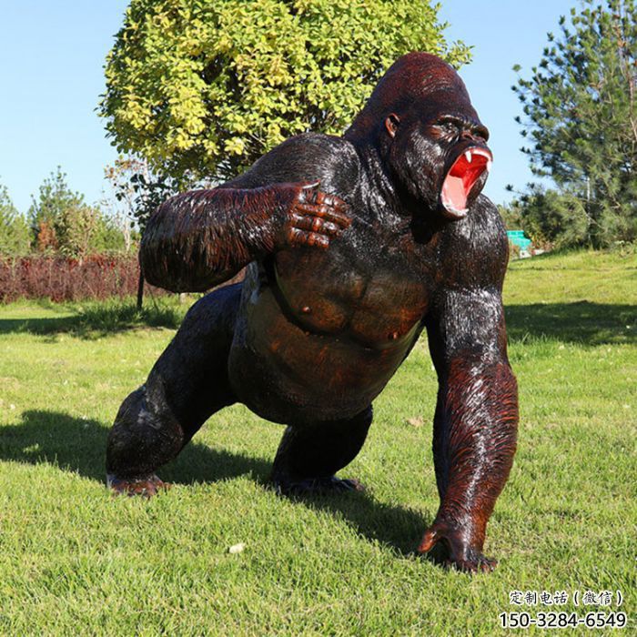 廣場猩猩雕塑,動物擺件,仿古工藝