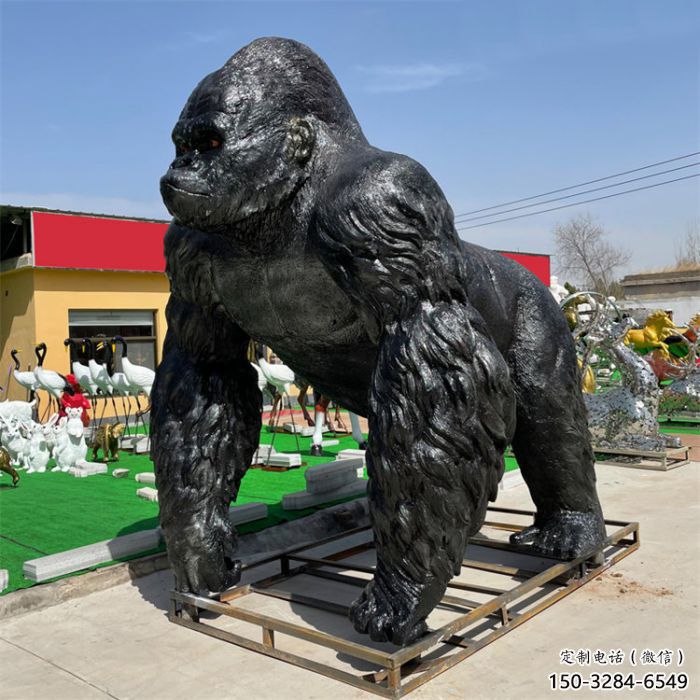 酒店猩猩雕塑,家禽主題,鍍銅工藝