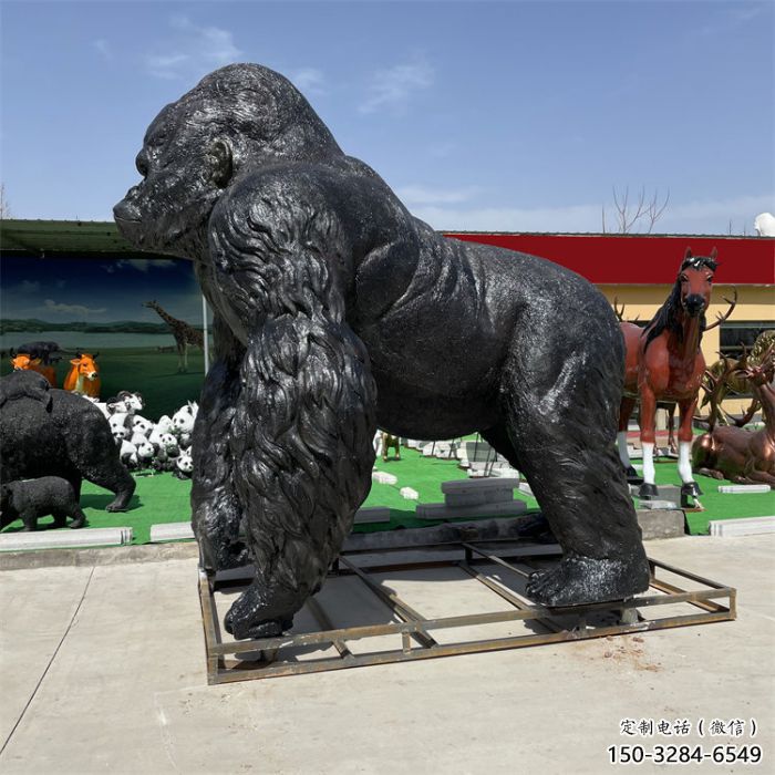 庭院猩猩雕塑,動物小品,烤漆仿古工藝