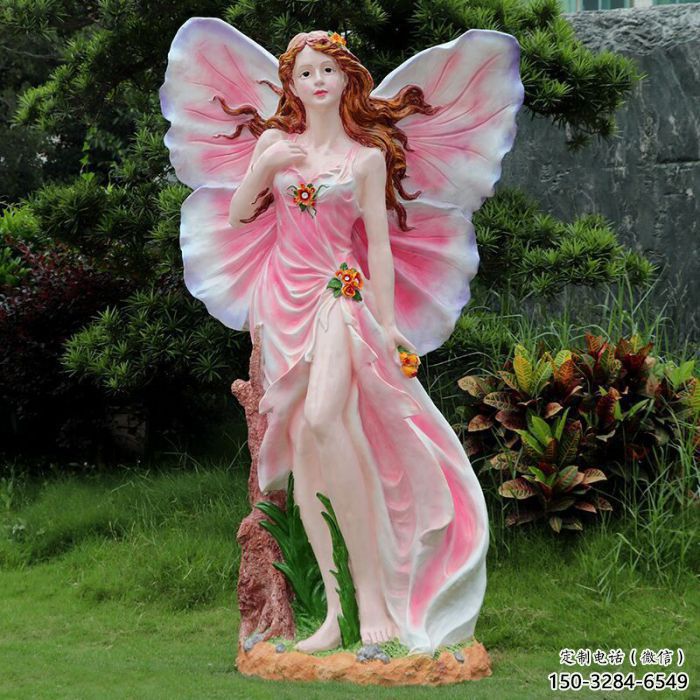 抽象蝴蝶仙子雕塑 店門口彩繪雕塑 步行街?jǐn)[件