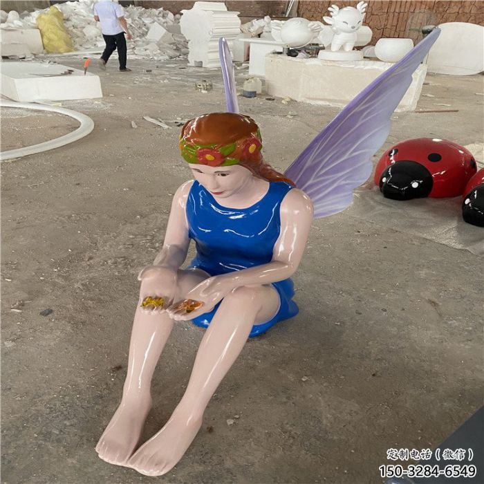 大型蝴蝶仙子雕塑 步行街卡通雕塑 動(dòng)漫擺件